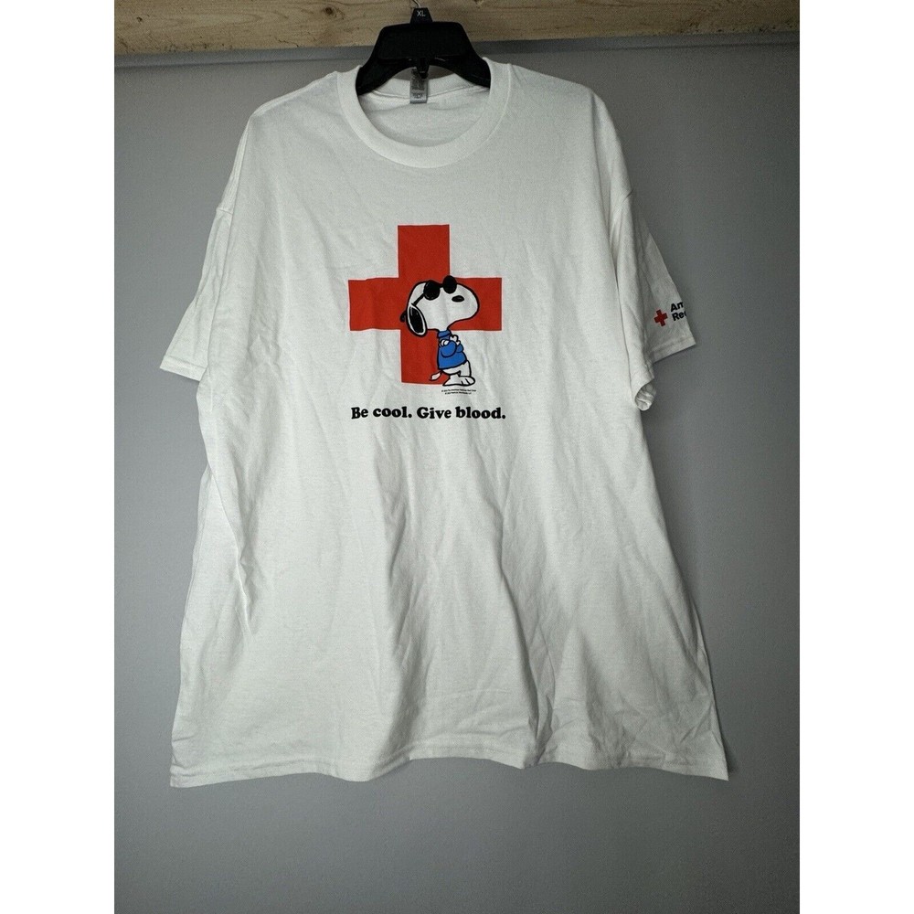 Authentic Be Cool Give Blood Snoopy Red Cross Limited Edition Joe Cool T-shirt
